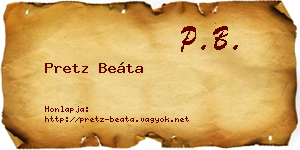 Pretz Beáta névjegykártya